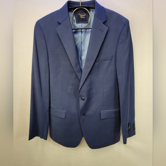 Original Penguin By Munsingwear Navy Birdseye Stretch Suit Jacket Mens 42L - Picture 12 of 16